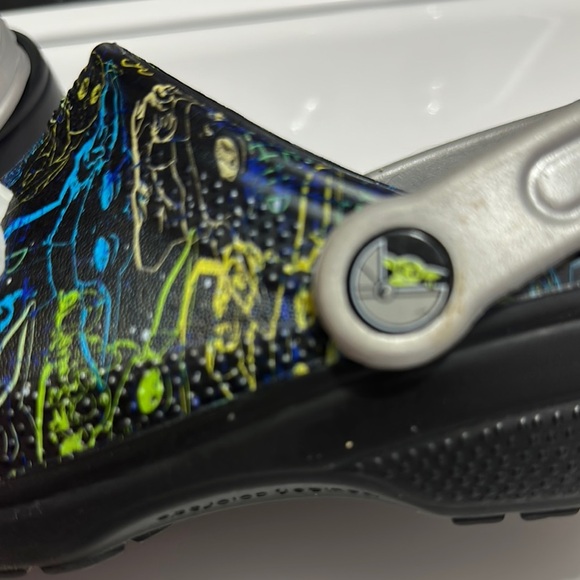 CROCS Black and Silver Slippers with Ventilation Holes - Picture 4 of 7